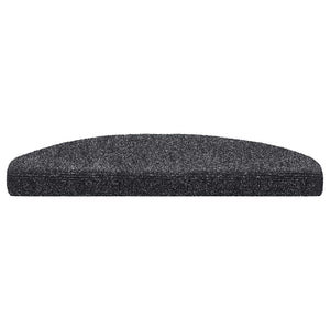 vidaXL Stair Mats Self-Adhesive 10 pcs 65x21x4 cm Dark Grey Half Round Large