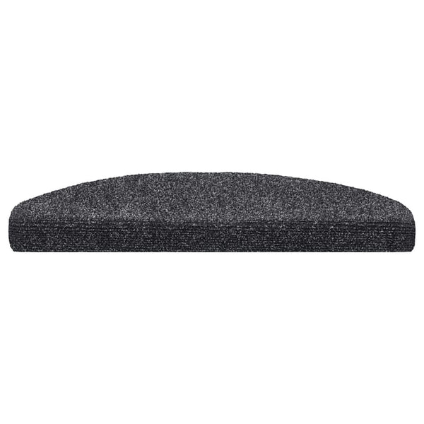 vidaXL Stair Mats Self-Adhesive 10 pcs 65x21x4 cm Dark Grey Half Round Large