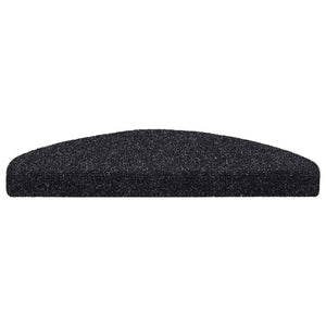 vidaXL Self-Adhesive Stair Mats 5 pcs. 65x21x4 cm Black Semi-Circular Large