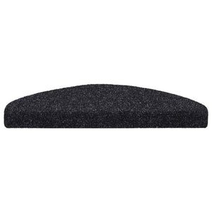 vidaXL Stair Mats Self-Adhesive 10 pcs 65x21x4 cm Black Semi-Circular Large