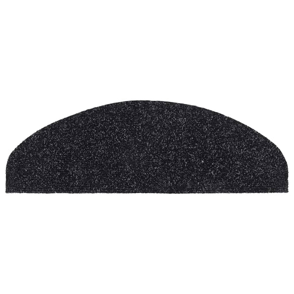vidaXL Stair Mats Self-Adhesive 10 pcs 65x21x4 cm Black Semi-Circular Large