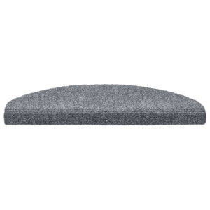 vidaXL Self-Adhesive Stair Mats 10 pcs 65x21x4 cm Light Grey Semi-Circular Large