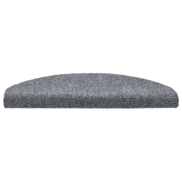 vidaXL Self-Adhesive Stair Mats 10 pcs 65x21x4 cm Light Grey Semi-Circular Large