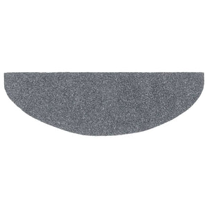 vidaXL Self-Adhesive Stair Mats 10 pcs 65x21x4 cm Light Grey Semi-Circular Large