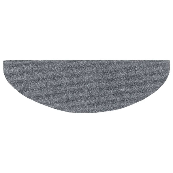 vidaXL Self-Adhesive Stair Mats 10 pcs 65x21x4 cm Light Grey Semi-Circular Large