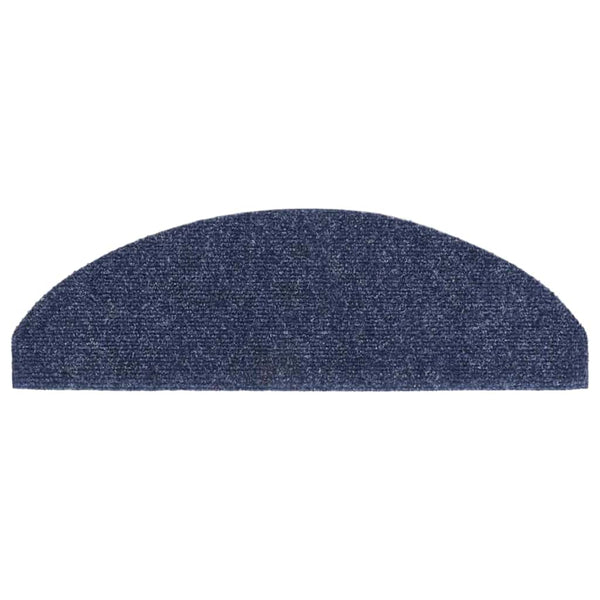 vidaXL Self-Adhesive Stair Mats 10 pcs. 65x21x4 cm Blue Semi-Circular Large