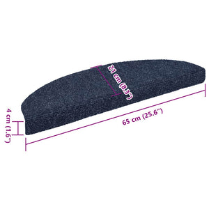 vidaXL Self-Adhesive Stair Mats 10 pcs. 65x21x4 cm Blue Semi-Circular Large