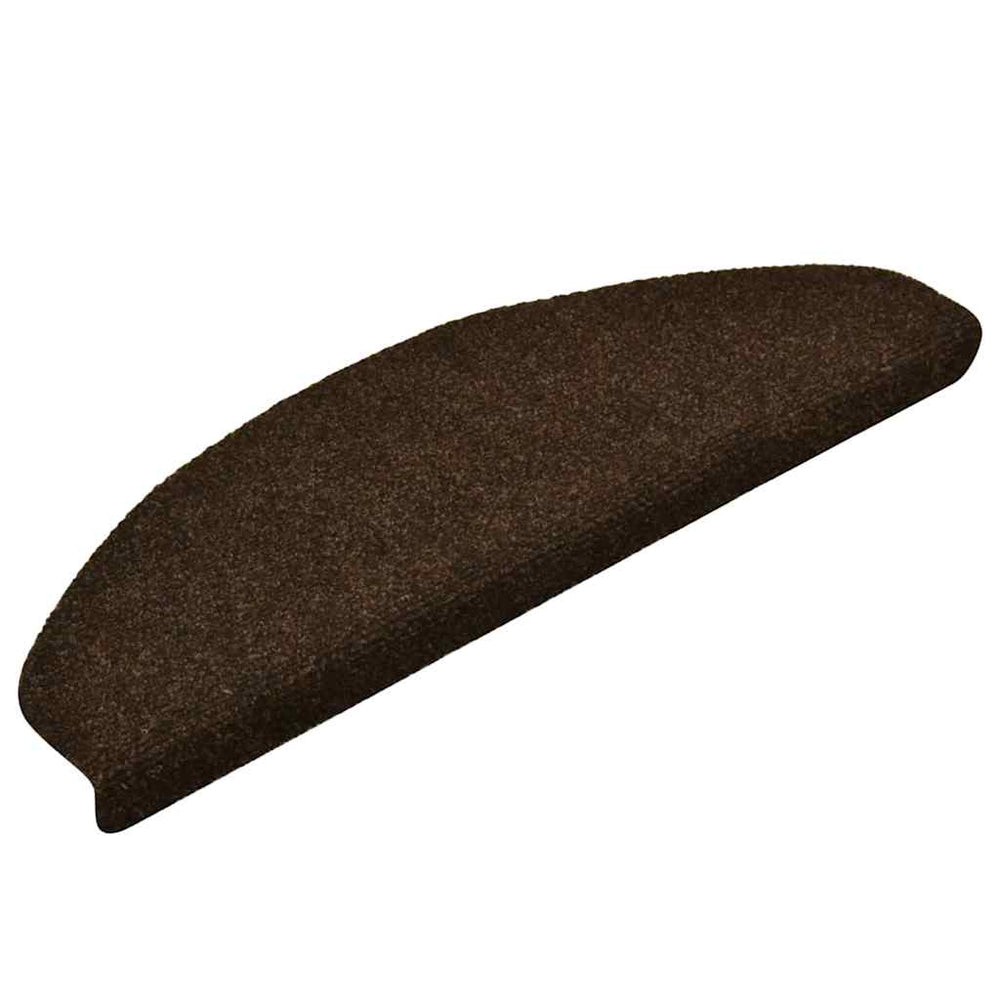 vidaXL Self-Adhesive Stair Mats 5 pcs. 65x21x4 cm Brown Half Round Large