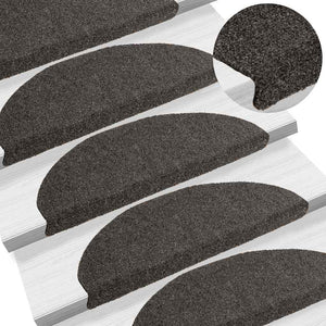 vidaXL Self-Adhesive Stair Treads 5 pcs. 65x21x4 cm Anthracite Semi-Circular Large