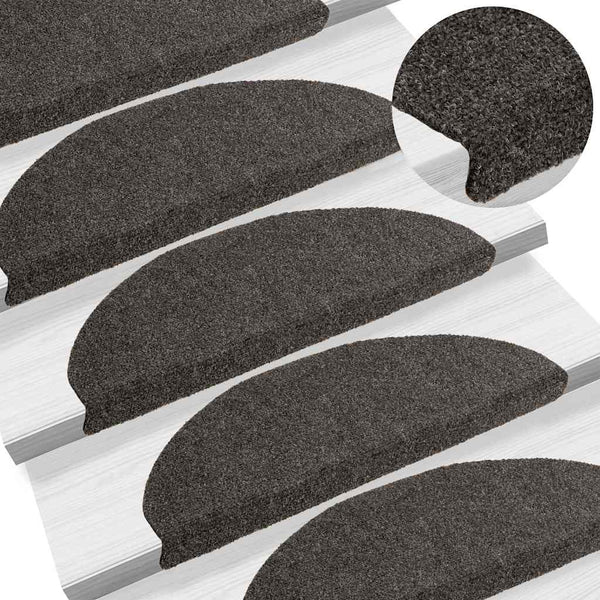 vidaXL Self-Adhesive Stair Treads 5 pcs. 65x21x4 cm Anthracite Semi-Circular Large