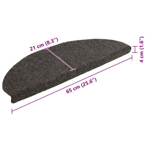vidaXL Self-Adhesive Stair Treads 5 pcs. 65x21x4 cm Anthracite Semi-Circular Large