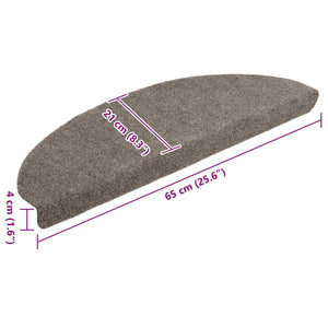 vidaXL Self-Adhesive Stair Mats 5 pcs. 65x21x4 cm Beige Semi-Circular Large