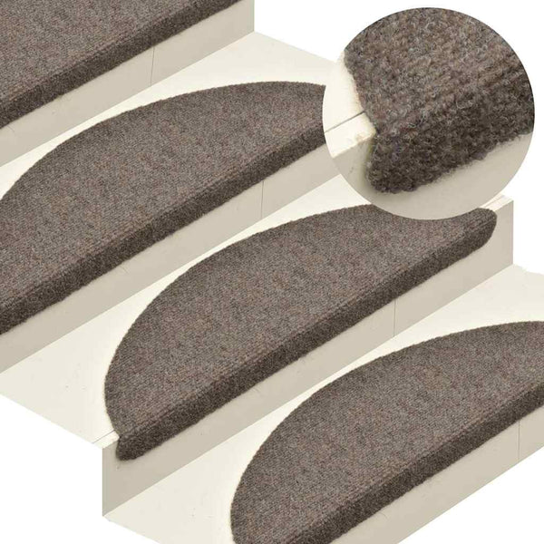 vidaXL Self-Adhesive Stair Mats 5 pcs. 65x21x4 cm Beige Semi-Circular Large