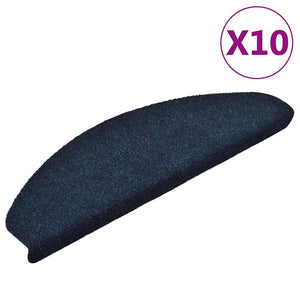 vidaXL Self-Adhesive Stair Treads 10 pcs 65x21x4 cm Navy Blue Half Round Large