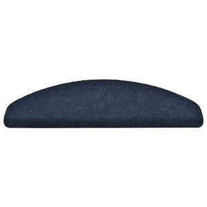 vidaXL Self-Adhesive Stair Treads 10 pcs 65x21x4 cm Navy Blue Half Round Large