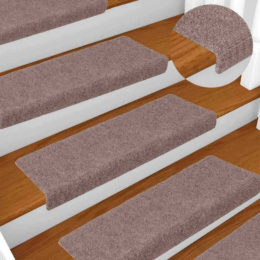 vidaXL Self-Adhesive Stair Mats 5 pcs. 65x21x4 cm Light Brown Rectangular Edge