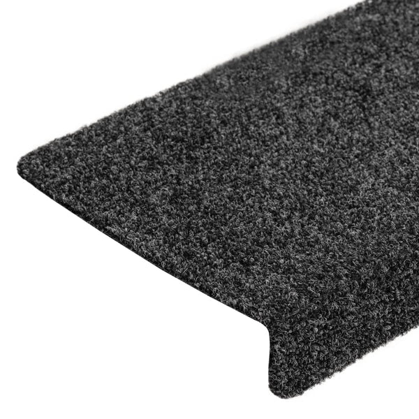 vidaXL Stair Mats Self-Adhesive 5 pcs. 65x21x4 cm Dark Gray Rectangular Edge