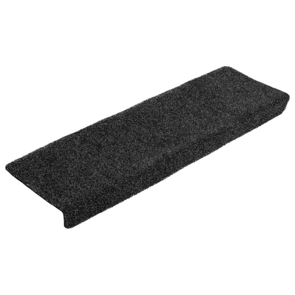 vidaXL Stair Mats Self-Adhesive 10 pcs 65x21x4 cm Dark Grey Rectangular Edge