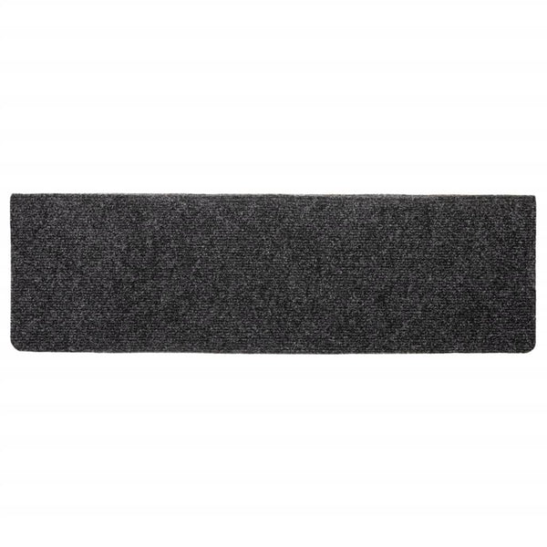 vidaXL Stair Mats Self-Adhesive 10 pcs 65x21x4 cm Dark Grey Rectangular Edge