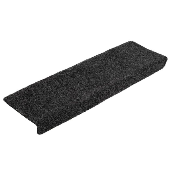 vidaXL Self-Adhesive Stair Mats 5 pcs. 65x21x4 cm Black Rectangular Edge