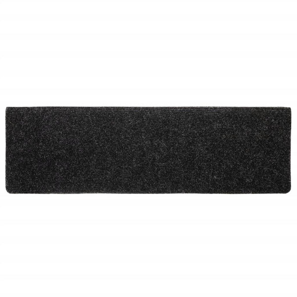 vidaXL Self-Adhesive Stair Mats 5 pcs. 65x21x4 cm Black Rectangular Edge