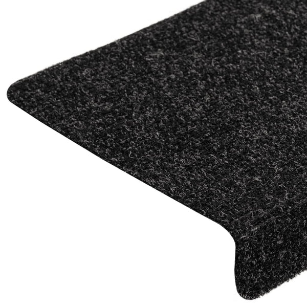 vidaXL Self-Adhesive Stair Mats 5 pcs. 65x21x4 cm Black Rectangular Edge