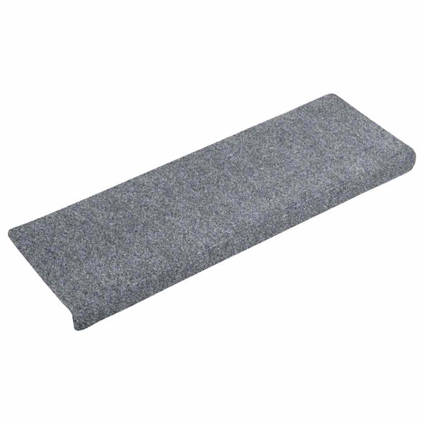 vidaXL Stair Mats Self-Adhesive 5 pcs 65x21x4 cm Light Grey Rectangular Edge