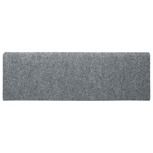 vidaXL Stair Mats Self-Adhesive 5 pcs 65x21x4 cm Light Grey Rectangular Edge