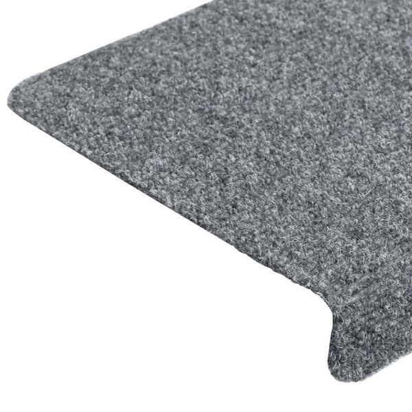 vidaXL Stair Mats Self-Adhesive 5 pcs 65x21x4 cm Light Grey Rectangular Edge