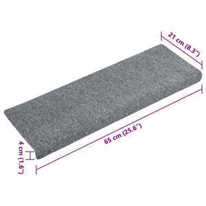 vidaXL Stair Mats Self-Adhesive 5 pcs 65x21x4 cm Light Grey Rectangular Edge