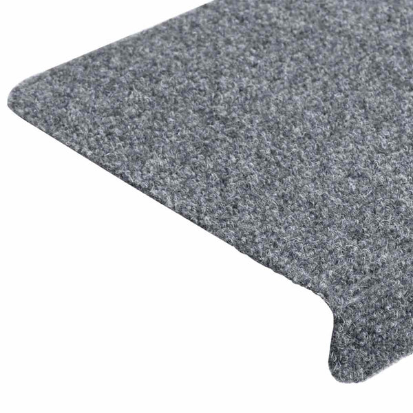 vidaXL Self-Adhesive Stair Mats 10 pcs 65x21x4 cm Light Gray Rectangular Edge