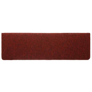 vidaXL Self-Adhesive Stair Mats 5 pcs. 65x21x4 cm Burgundy Rectangular Edge