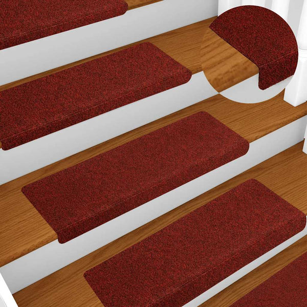 vidaXL Self-Adhesive Stair Mats 5 pcs. 65x21x4 cm Burgundy Rectangular Edge