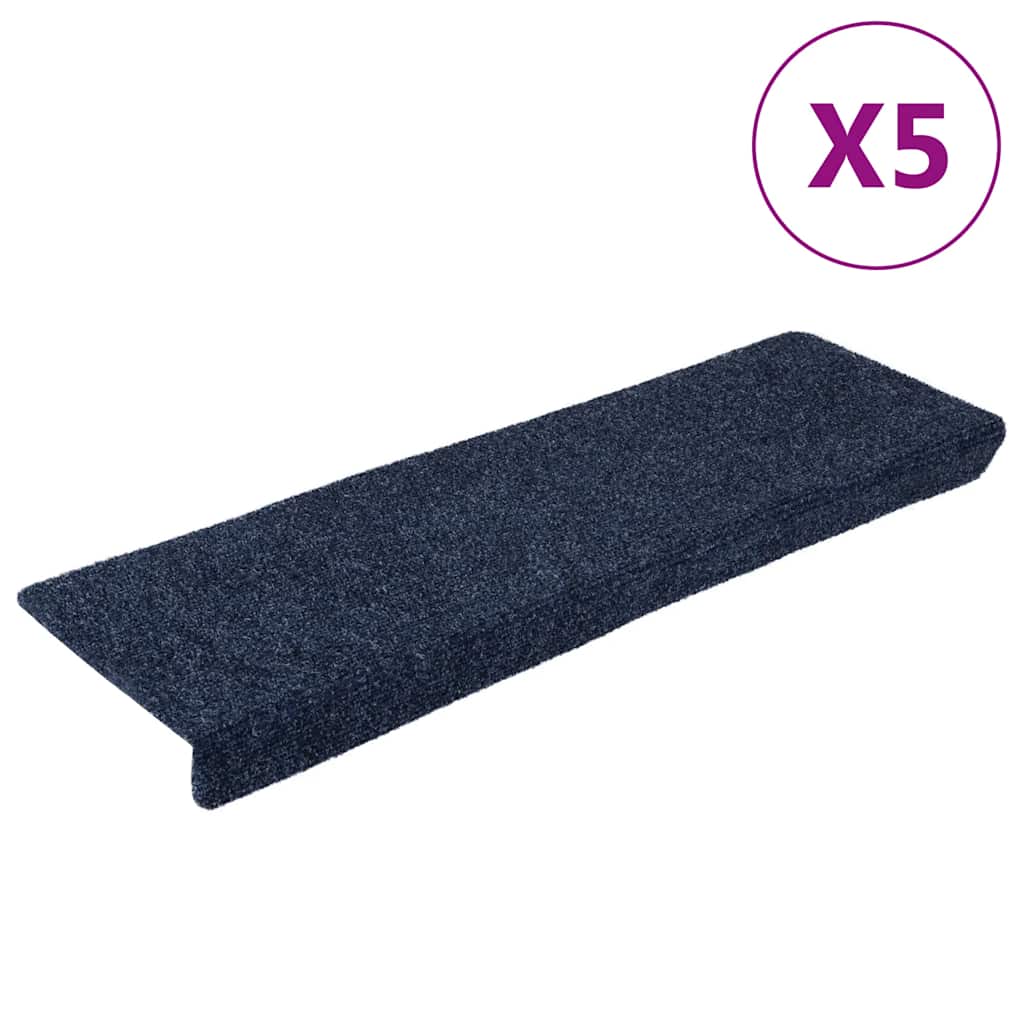 vidaXL Stair Mats Self-Adhesive 5 pcs. 65x21x4 cm Anthracite Rectangular Edge