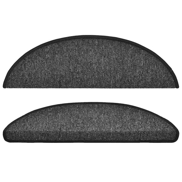 vidaXL Stair Mats 10 pcs. 56x17x3 cm Anthracite Semi-Circular