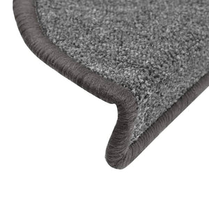 vidaXL Stair Mats 10 pcs. 56x17x3 cm Dark Grey Half-Round