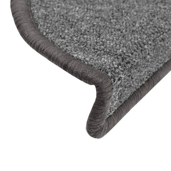 vidaXL Stair Mats 10 pcs. 56x17x3 cm Dark Grey Half-Round