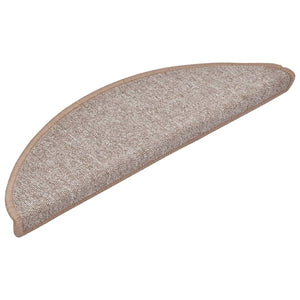 vidaXL Stair Mats 10 pcs. 56x17x3 cm Light Brown Half Round