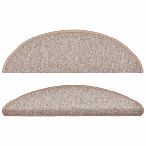 vidaXL Stair Mats 10 pcs. 56x17x3 cm Light Brown Half Round