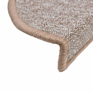 vidaXL Stair Mats 10 pcs. 56x17x3 cm Light Brown Half Round