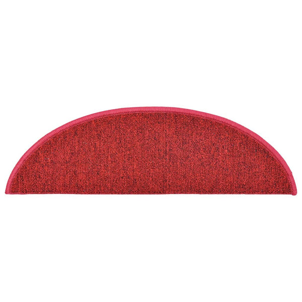 vidaXL Stair Mats 10 pcs. 56x17x3 cm Red Half Round