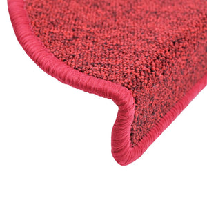 vidaXL Stair Mats 10 pcs. 56x17x3 cm Red Half Round
