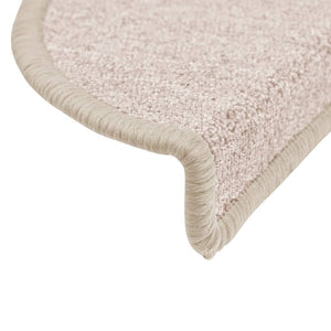 vidaXL Stair Mats 10 pcs. 56x17x3 cm Taupe Semi-circular
