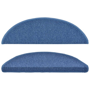 vidaXL Stair Mats 10 pcs. 56x17x3 cm Blue Semi-circular