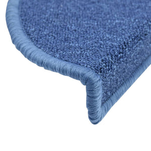 vidaXL Stair Mats 10 pcs. 56x17x3 cm Blue Semi-circular