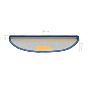 vidaXL Stair Mats 10 pcs. 56x17x3 cm Blue Semi-circular