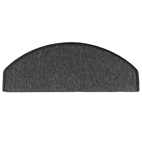 vidaXL Stair Mats 10 pcs. 65x24x4 cm Anthracite Semi-Circular Large