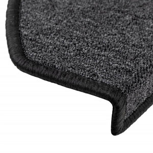 vidaXL Stair Mats 10 pcs. 65x24x4 cm Anthracite Semi-Circular Large