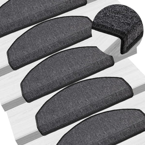 vidaXL Stair Mats 10 pcs. 65x24x4 cm Anthracite Semi-Circular Large