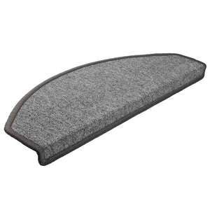 vidaXL Stair Mats 10 pcs. 65x24x4 cm Dark Grey Semi-Circular Large
